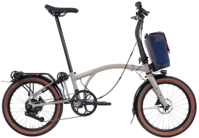 EX DISPLAY Brompton Electric G Line with Roller Frame 4 Speed Folding Bike Medium 2025 in Traildust White-1