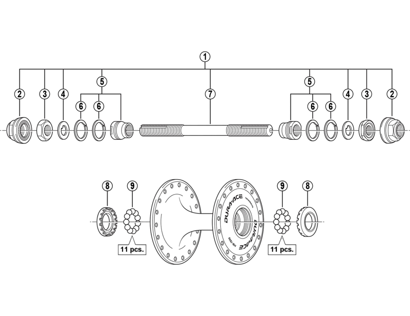 Balfes Bikes Shimano HB-7600 complete axle assembly - 142 mm | Free postage over £30, £10 off first order, price match & 0% finance.