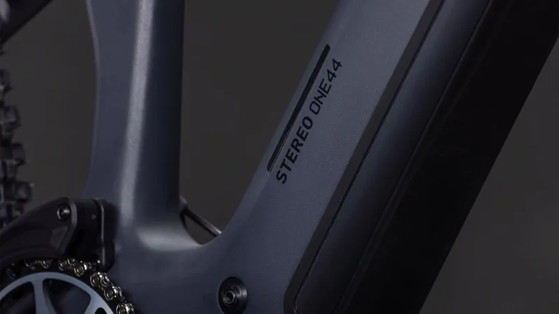 Cube Stereo Hybrid one44 HPC SLX 800 Full Suspension Electric Mountain Bike 2026 in Slabgrey/Orange-4