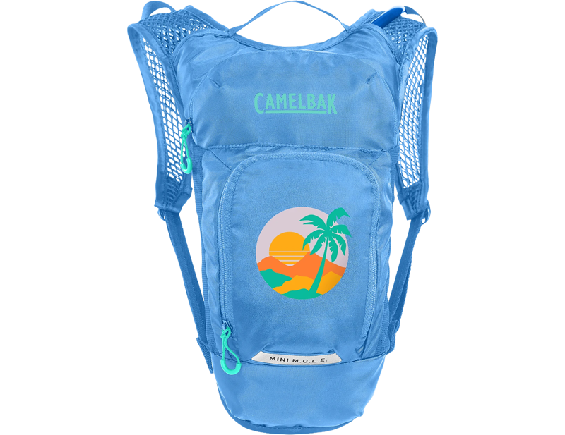 Camelbak Kids' Mini M.U.L.E. 5L Hydration Pack with Crux 1.5L Reservoir in Blue/Palm-5