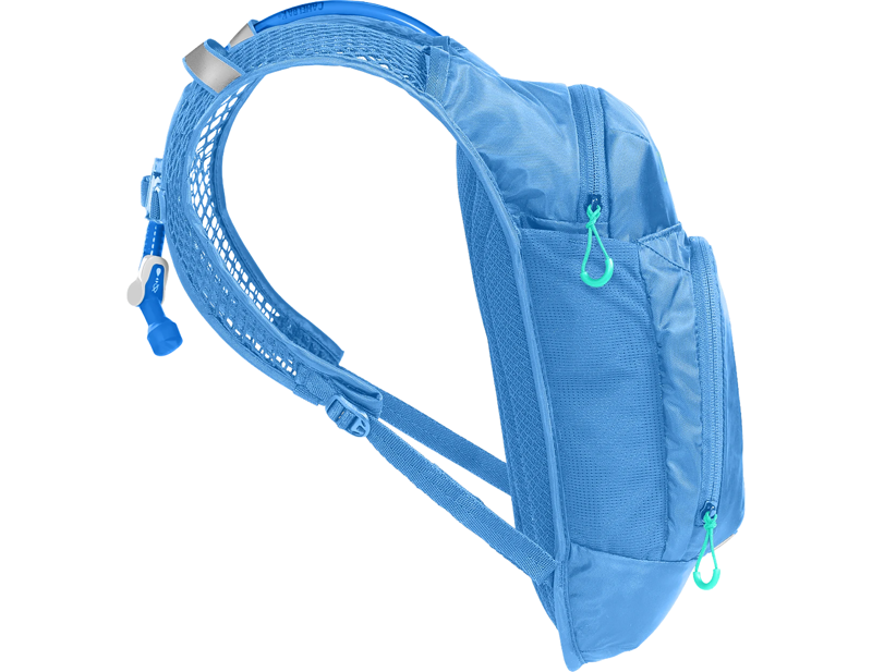Camelbak Kids' Mini M.U.L.E. 5L Hydration Pack with Crux 1.5L Reservoir in Blue/Palm-2