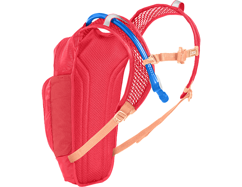 Camelbak Kids' Mini M.U.L.E. 5L Hydration Pack with Crux 1.5L Reservoir in Pink/Flower-1