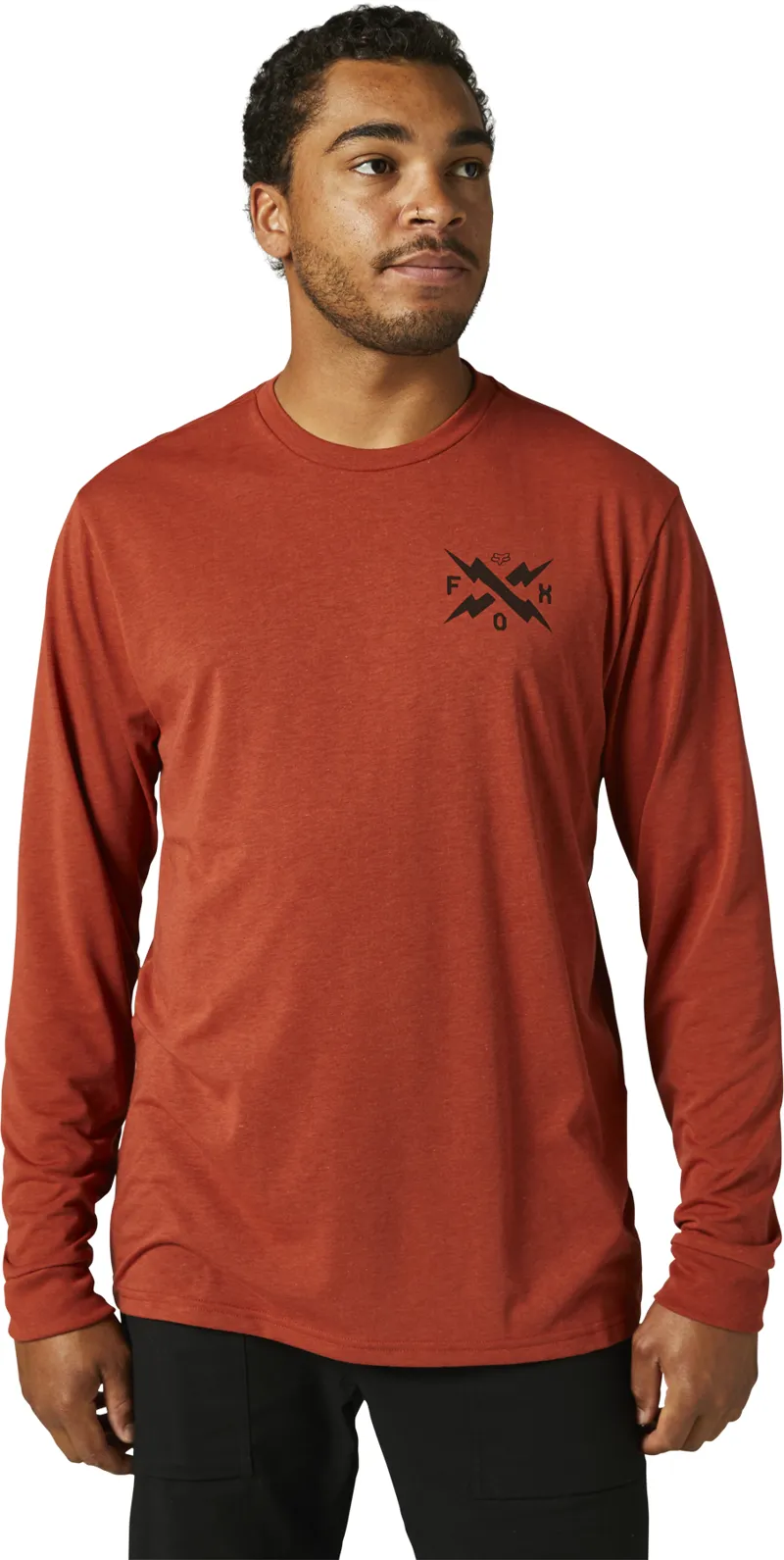Fox Racing Calibrated Long Sleeve Tech Tee in Red Clay-1