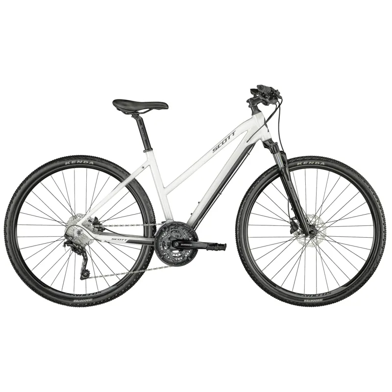 Scott Sub Cross 20 Lady Hybrid Bike 2024 In Pearl Snow White Gloss