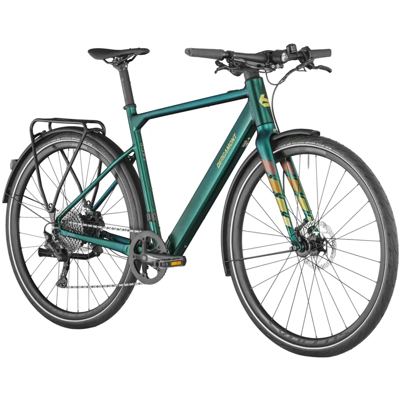 Bergamont E-Sweep Tour Electric Hybrid Bike 2025 in Matt Dark Green-1