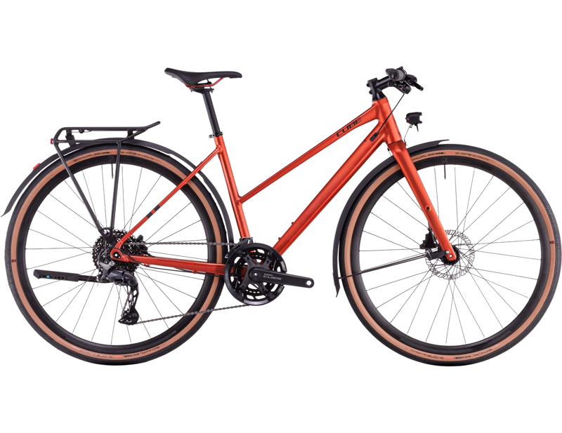 Cube Nulane Pro Fully Equipped Women's Hybrid Bike 2025 in Fireorange/Black