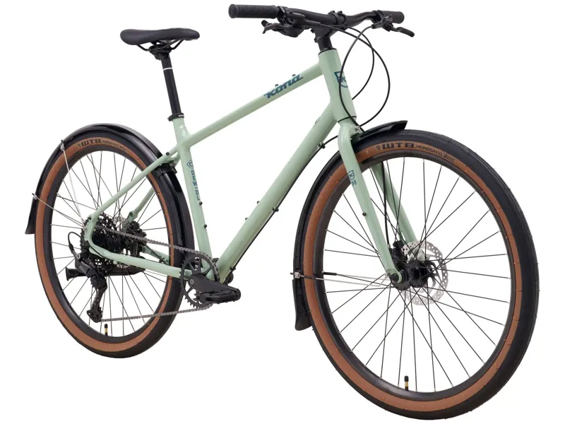 Kona Dew DL Hybrid Bike 2026 in Gloss Jade w/ Storm Blue Decals-1