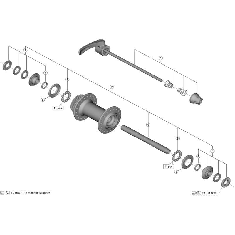 Balfes Bikes Shimano HB-M595 complete hub axle - 108 mm | Free postage over £30, £10 off first order, price match & 0% finance.