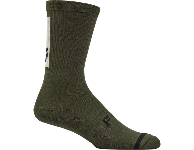 Fox Defend 8in Socks in Olive Green