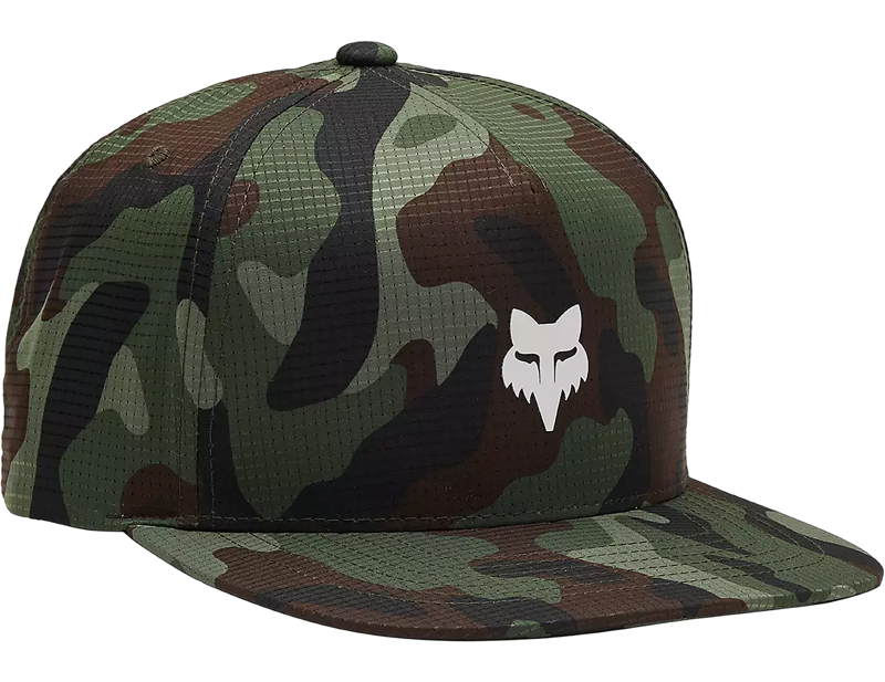 Fox Head Camo Tech Snapback Hat in Green Camo