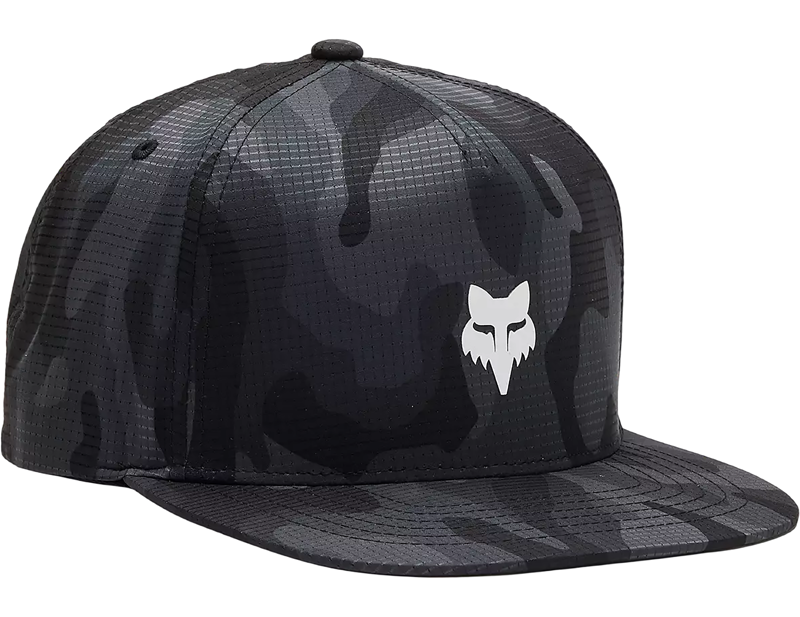 Fox Head Camo Tech Snapback Hat in Black Camo