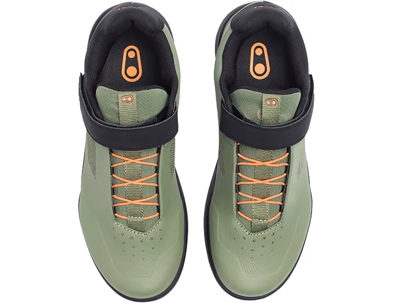 Crankbrothers Stamp Speedlace MTB Shoes in Green/Black/Orange-3