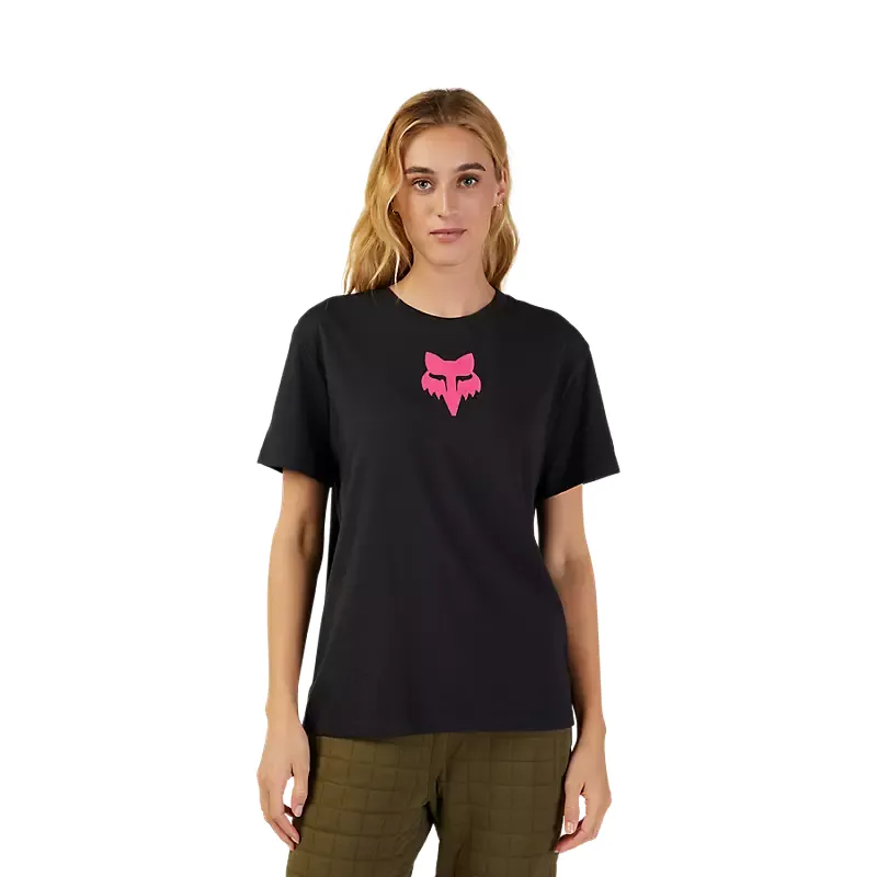Fox Racing Women's Fox Head Basic Tee in Black/Pink-2