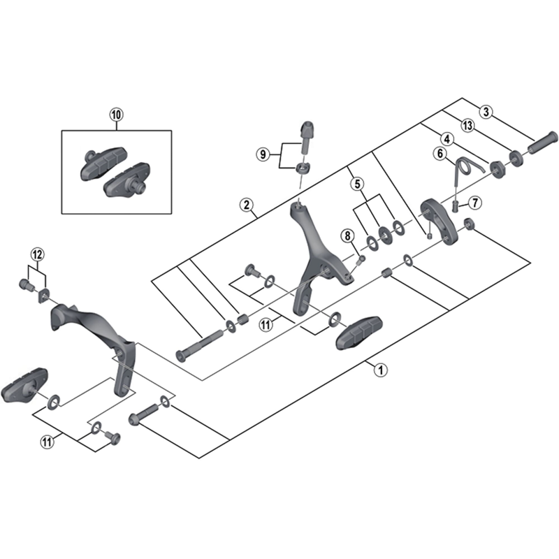 Balfes Bikes Shimano BR-4700 front pivot assembly bolt 50.4 mm - pivot nut 10.5 mm | Free postage over £30, £10 off first order, price match & 0% finance.