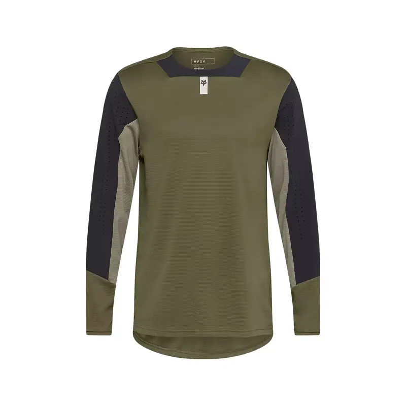 Balfes Bikes Fox Racing Defend Long Sleeve Jersey in Olive Green | Free postage over £30, £10 off first order, price match & 0% finance.