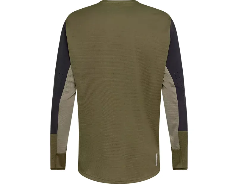 Fox Racing Defend Long Sleeve Jersey in Olive Green-1