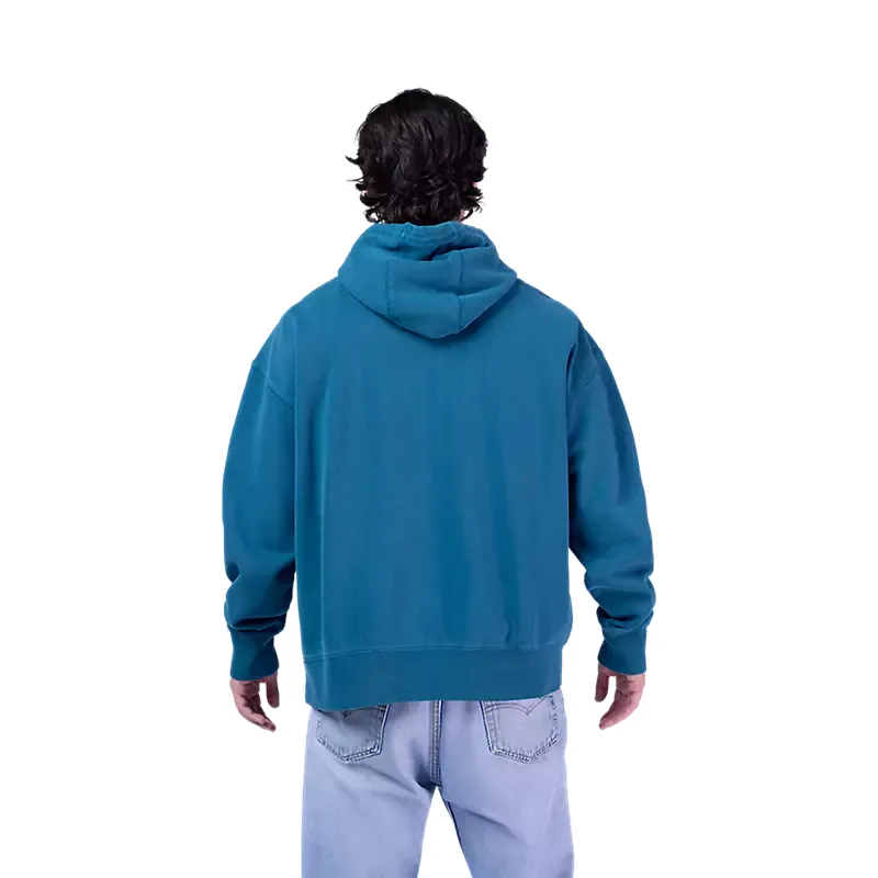 Fox Wordmark Oversized Pullover Hoodie in Twilight Blue-3