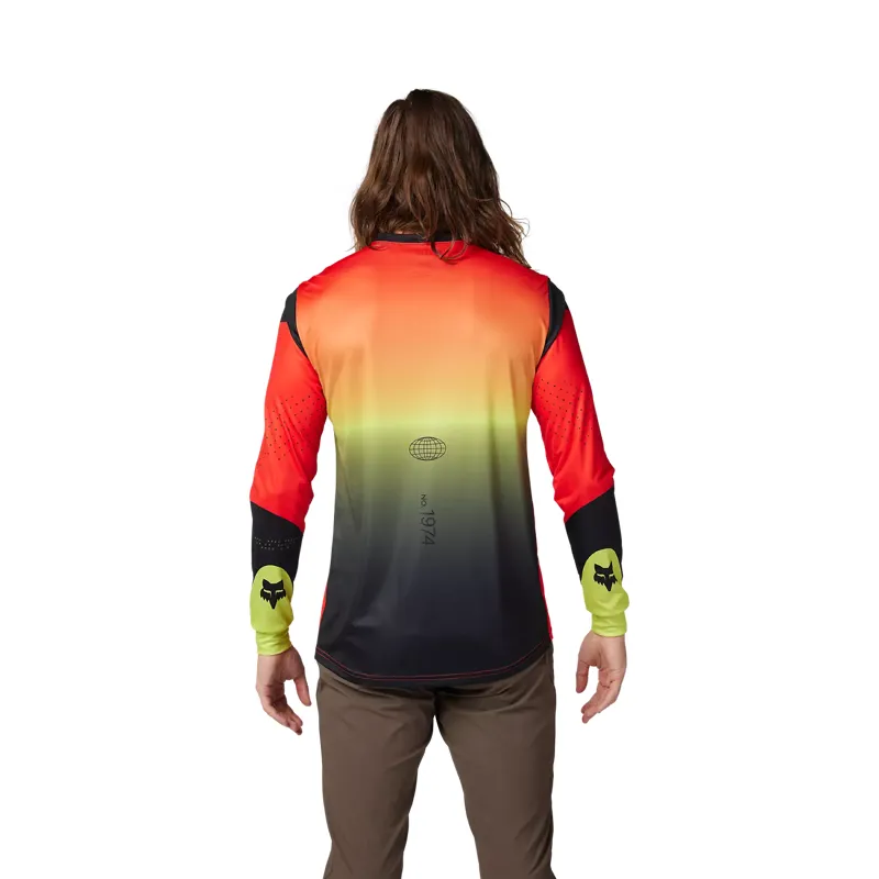 Fox Racing Ranger Revise Long Sleeve Jersey in Red/Yellow-3