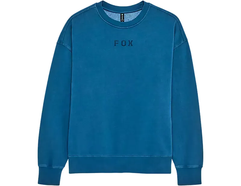 Balfes Bikes Fox Wordmark Oversized Fleece Crew in Twilight Blue | Free postage over £30, £10 off first order, price match & 0% finance.