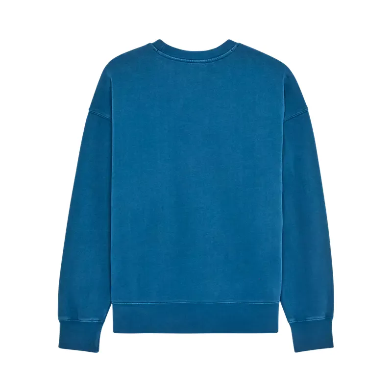 Fox Wordmark Oversized Fleece Crew in Twilight Blue-1
