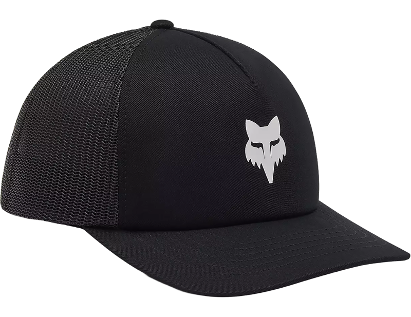 Fox Head Trucker Hat in Black