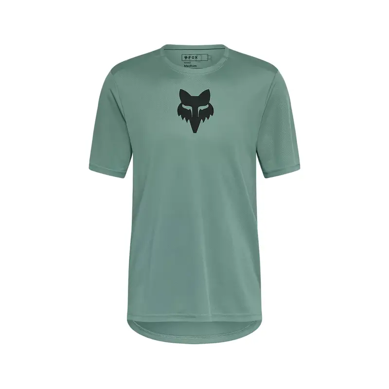Balfes Bikes Fox Ranger Short Sleeve Fox Head MTB Jersey in Pine Green | Free postage over £30, £10 off first order, price match & 0% finance.