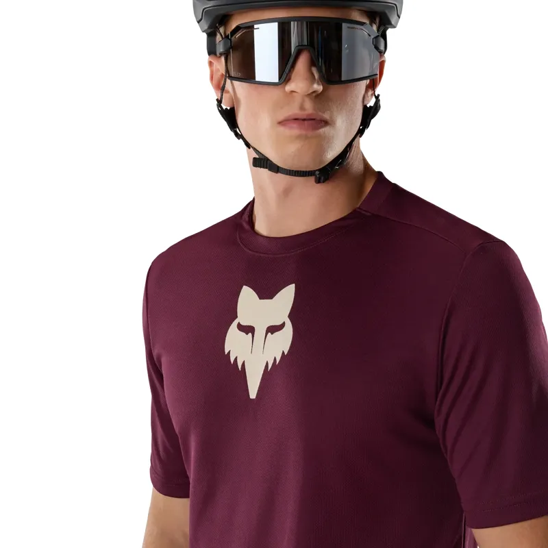 Fox Ranger SS Jersey Fox Head in Dark Maroon-4