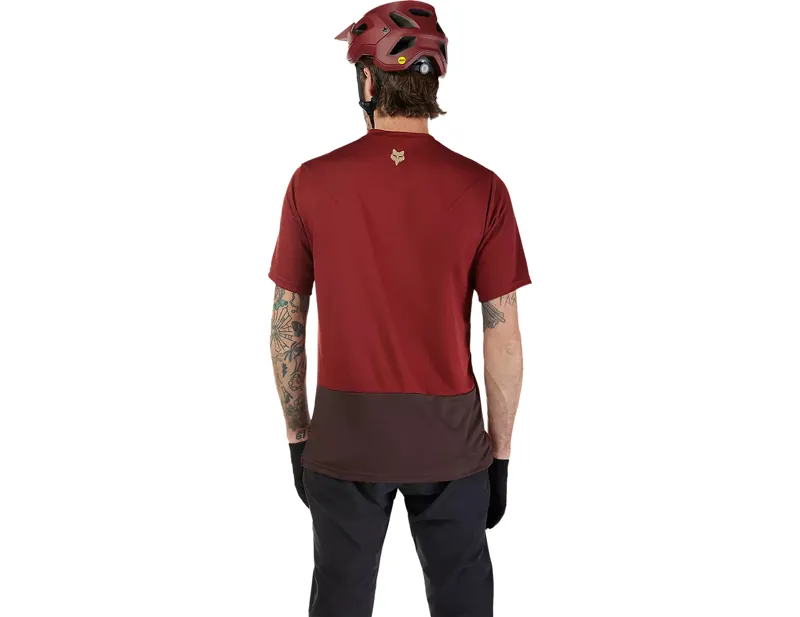 Fox Racing Ranger Short Sleeve Wordmark Jersey in Rust Brown-3