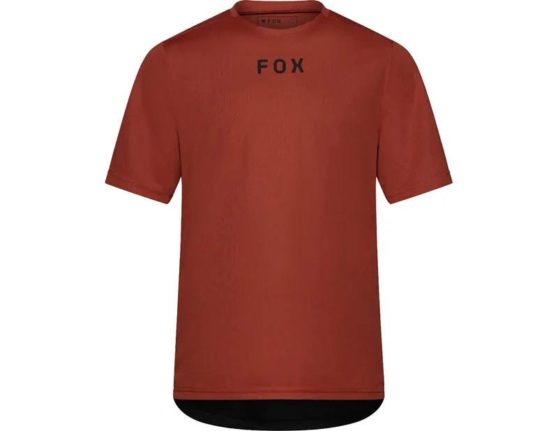 Fox Ranger Wordmark Short Sleeve Jersey in Amber Scarlet