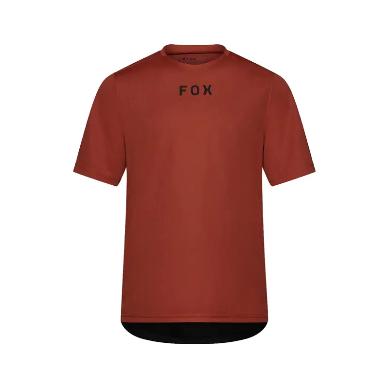 Balfes Bikes Fox Ranger Wordmark Short Sleeve Jersey in Amber Scarlet | Free postage over £30, £10 off first order, price match & 0% finance.