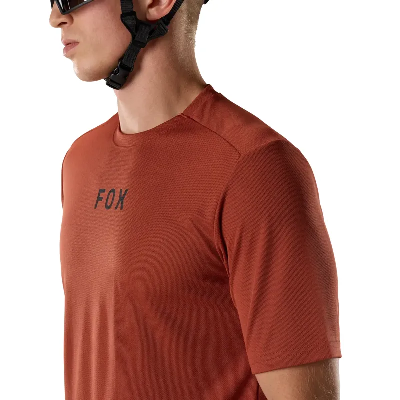 Fox Ranger Wordmark Short Sleeve Jersey in Amber Scarlet-4
