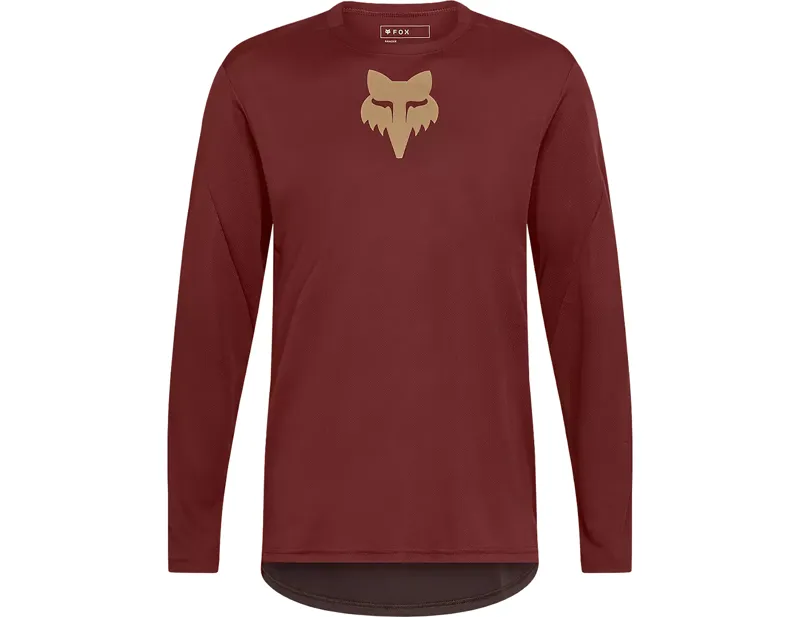 Fox Racing Ranger Long Sleeve Fox Head Jersey in Rust Brown
