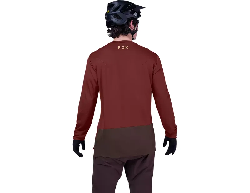 Fox Racing Ranger Long Sleeve Fox Head Jersey in Rust Brown-3