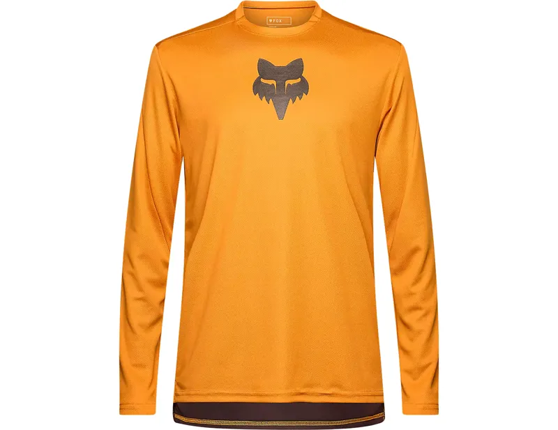 Fox Racing Ranger Long Sleeve Fox Head Jersey in Carmel Brown