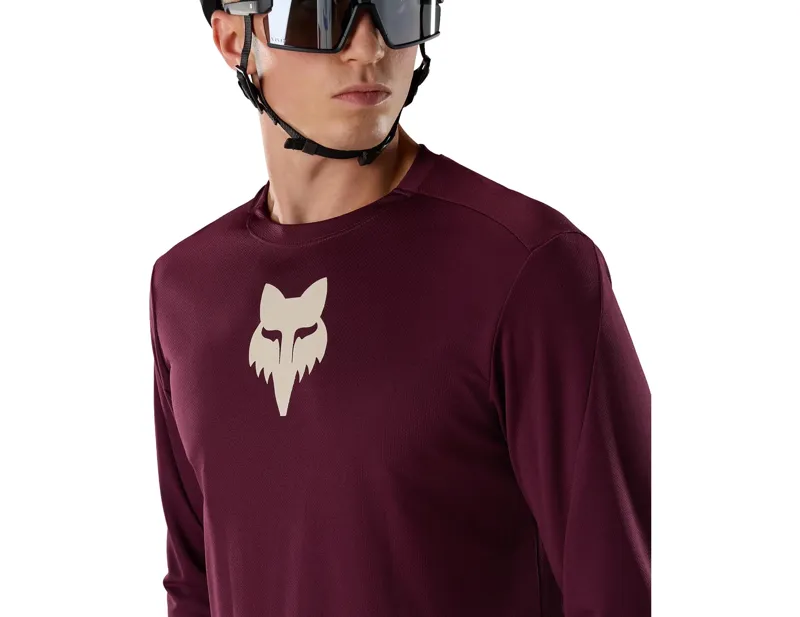 Fox Ranger Fox Head Long Sleeve Jersey in Dark Maroon-4