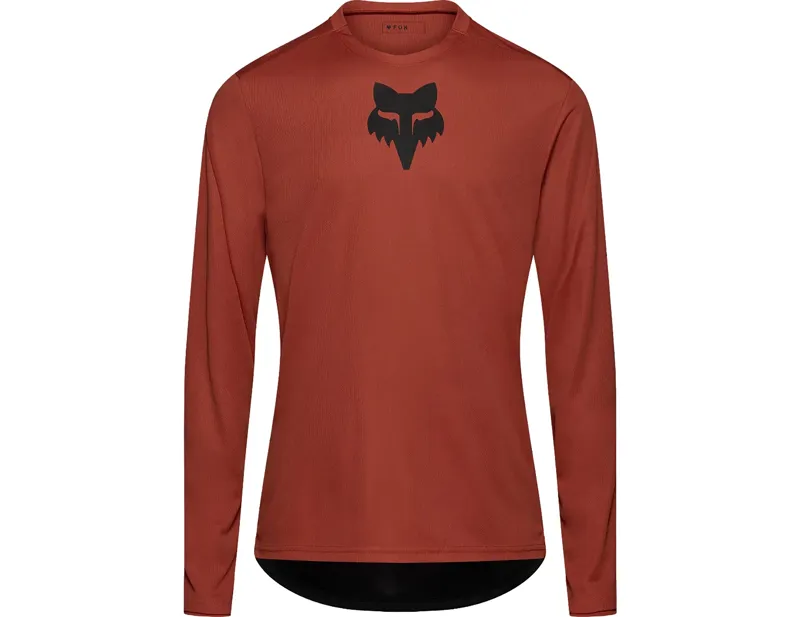 Fox Ranger Fox Head Long Sleeve Jersey in Amber Scarlet