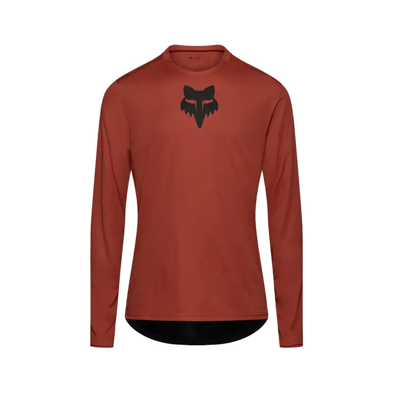 Balfes Bikes Fox Ranger Fox Head Long Sleeve Jersey in Amber Scarlet | Free postage over £30, £10 off first order, price match & 0% finance.