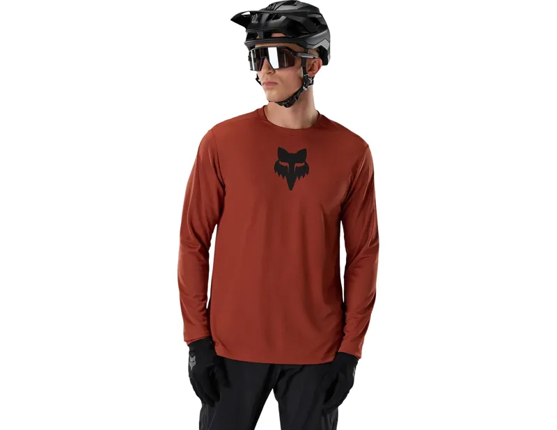 Fox Ranger Fox Head Long Sleeve Jersey in Amber Scarlet-2