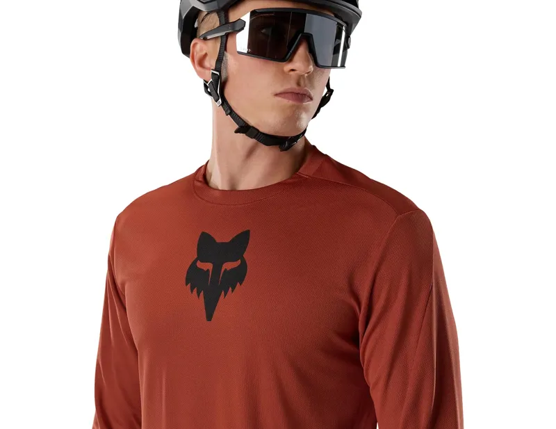 Fox Ranger Fox Head Long Sleeve Jersey in Amber Scarlet-4