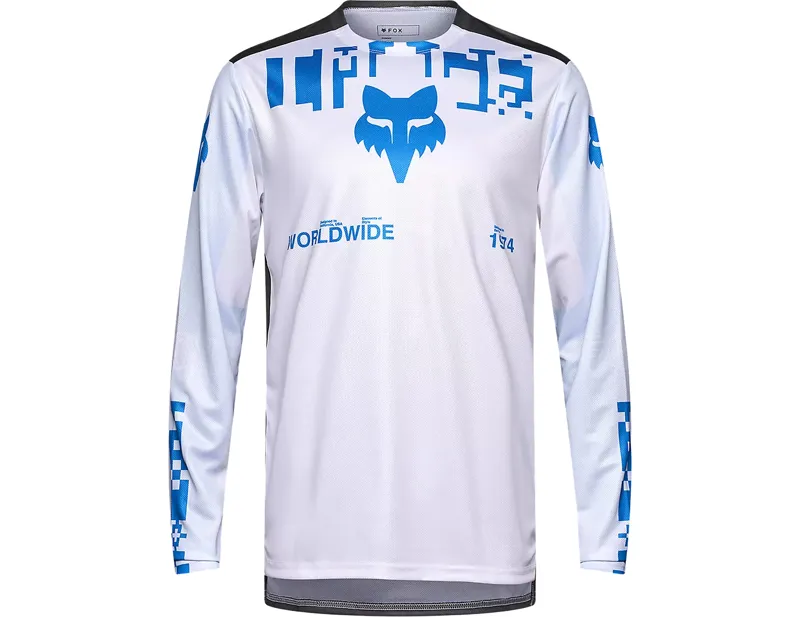 Fox Racing Ranger Digi Image Long Sleeve Jersey in White/Blue