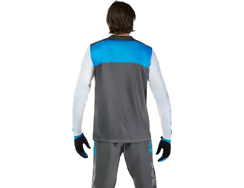 Fox Racing Ranger Digi Image Long Sleeve Jersey in White/Blue-3