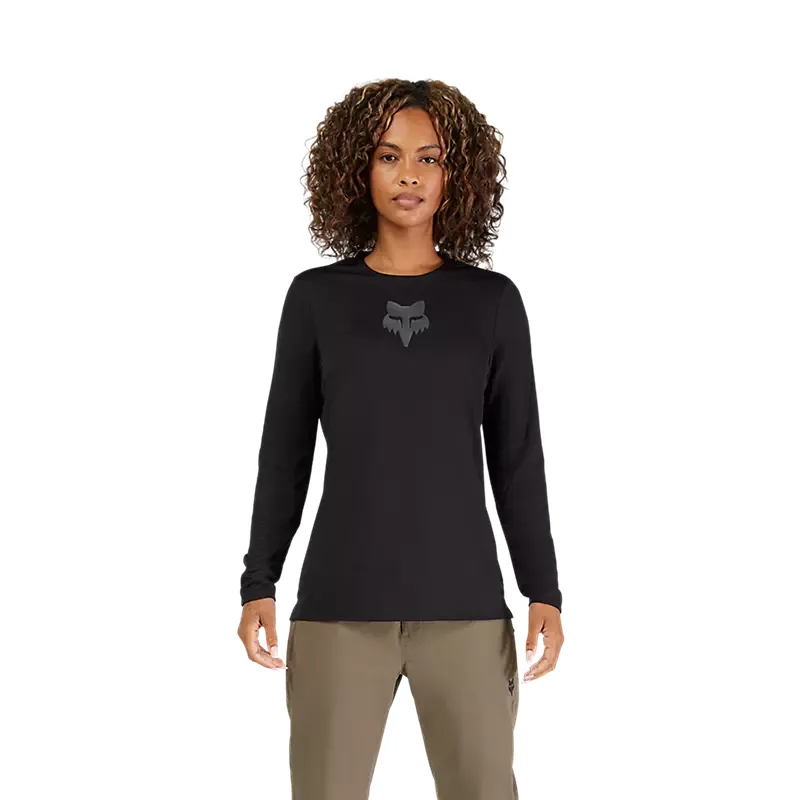 Fox Racing Women's Long Sleeve Ranger Fox Head Jersey in Black-2