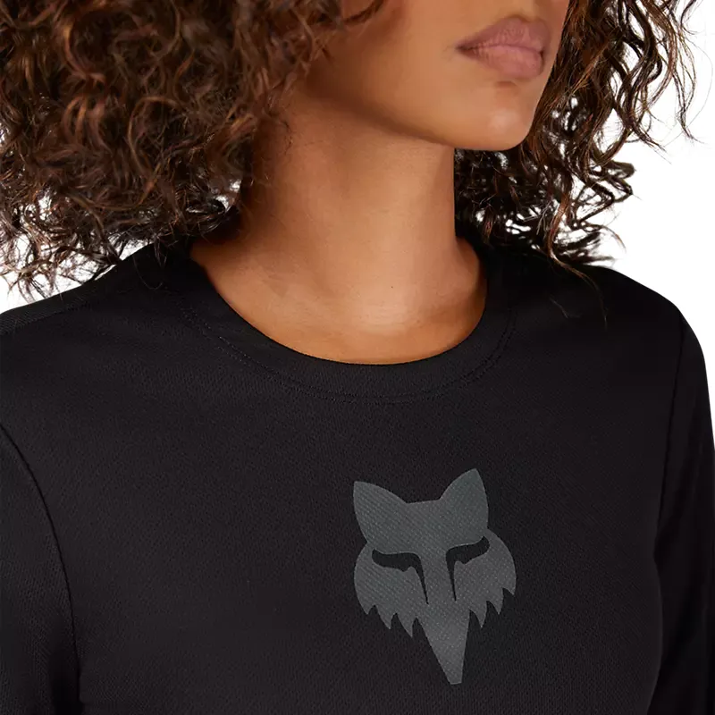 Fox Racing Women's Long Sleeve Ranger Fox Head Jersey in Black-4