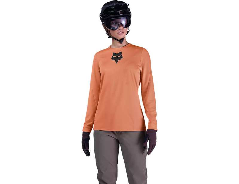 Fox Racing Women's Ranger Fox Head Long Sleeve Jersey in Coral-2