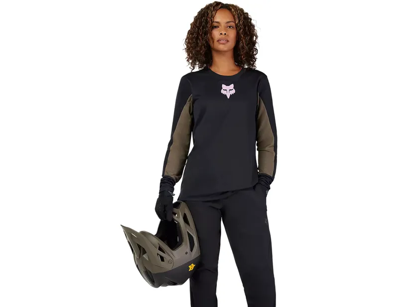 Fox Racing Women's Defend Park Long Sleeve Jersey in Black-2