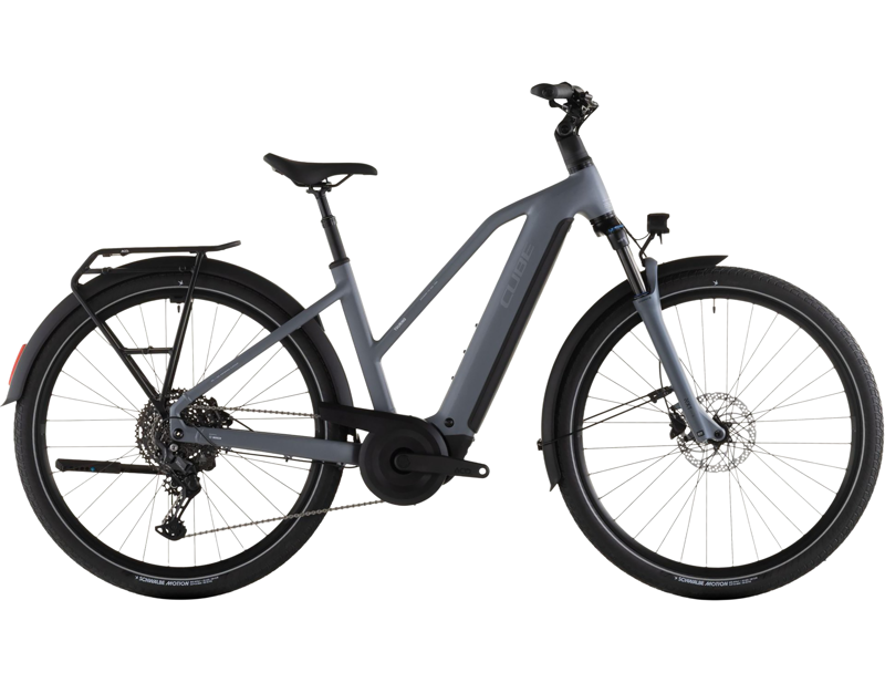 Cube Touring Hybrid Pro 800 Trapeze Electric Hybrid Bike 2026 in Pearlgrey/Chrome
