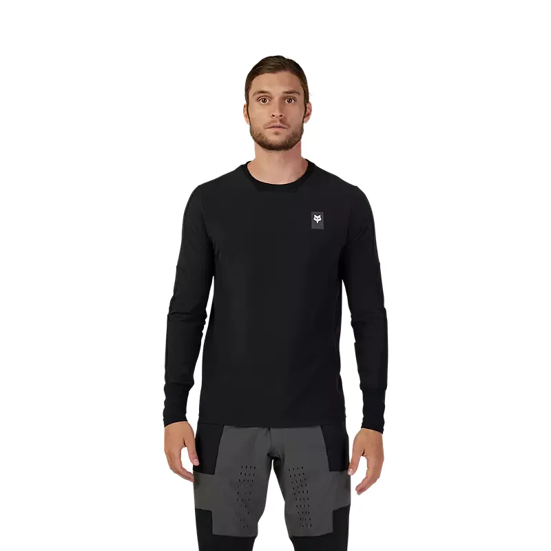 Fox Racing Defend Thermal Long Sleeve Jersey in Black-1