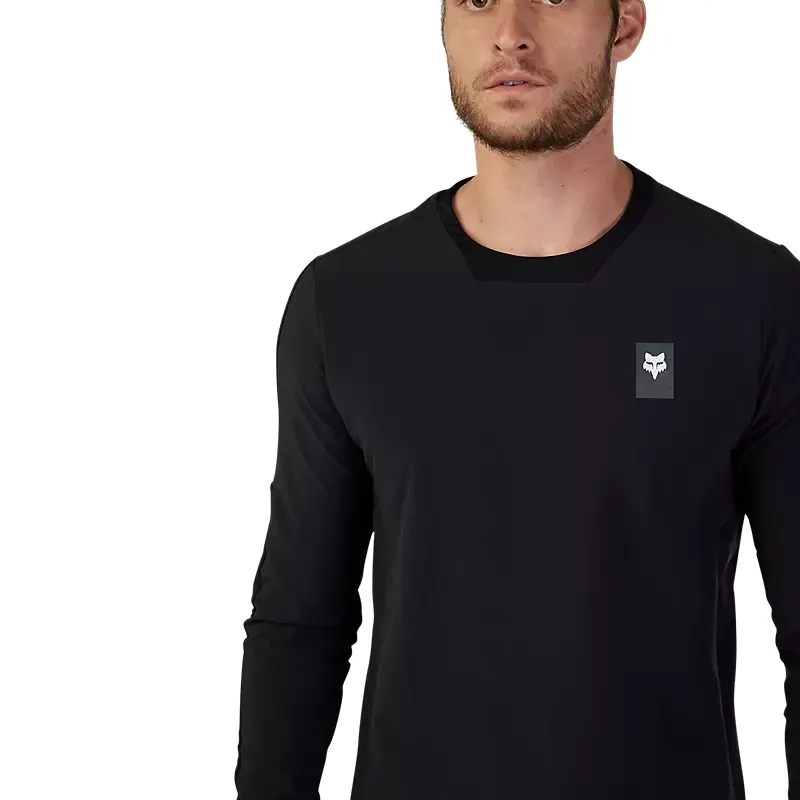 Fox Racing Defend Thermal Long Sleeve Jersey in Black-4