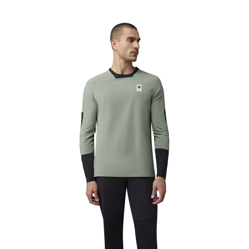 Fox Racing Defend Thermal Long Sleeve Jersey in Moss-2