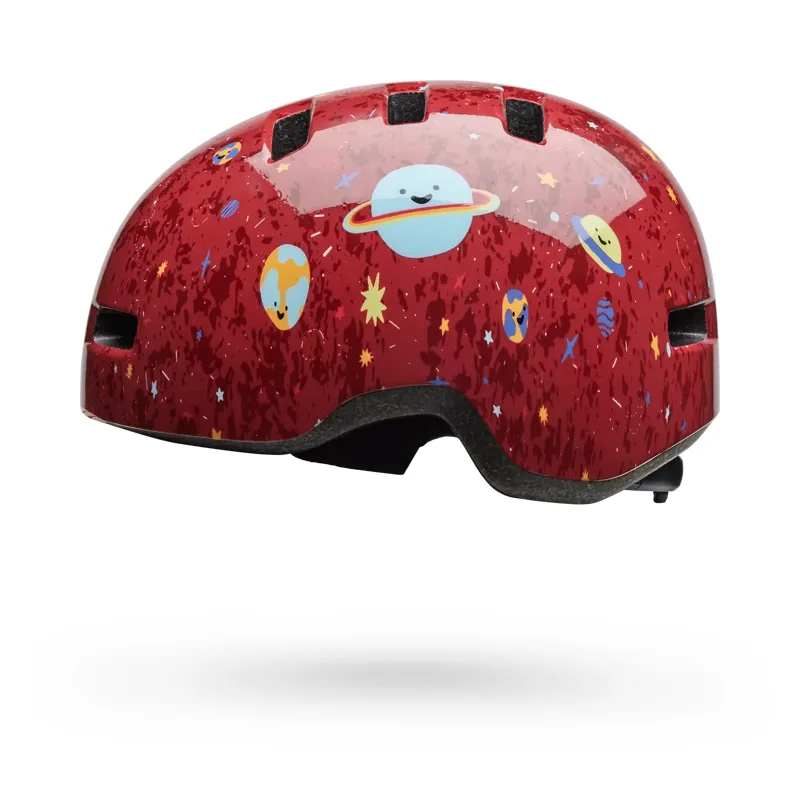 Bell Lil Ripper Kids Helmet Planets in Dark Red-1